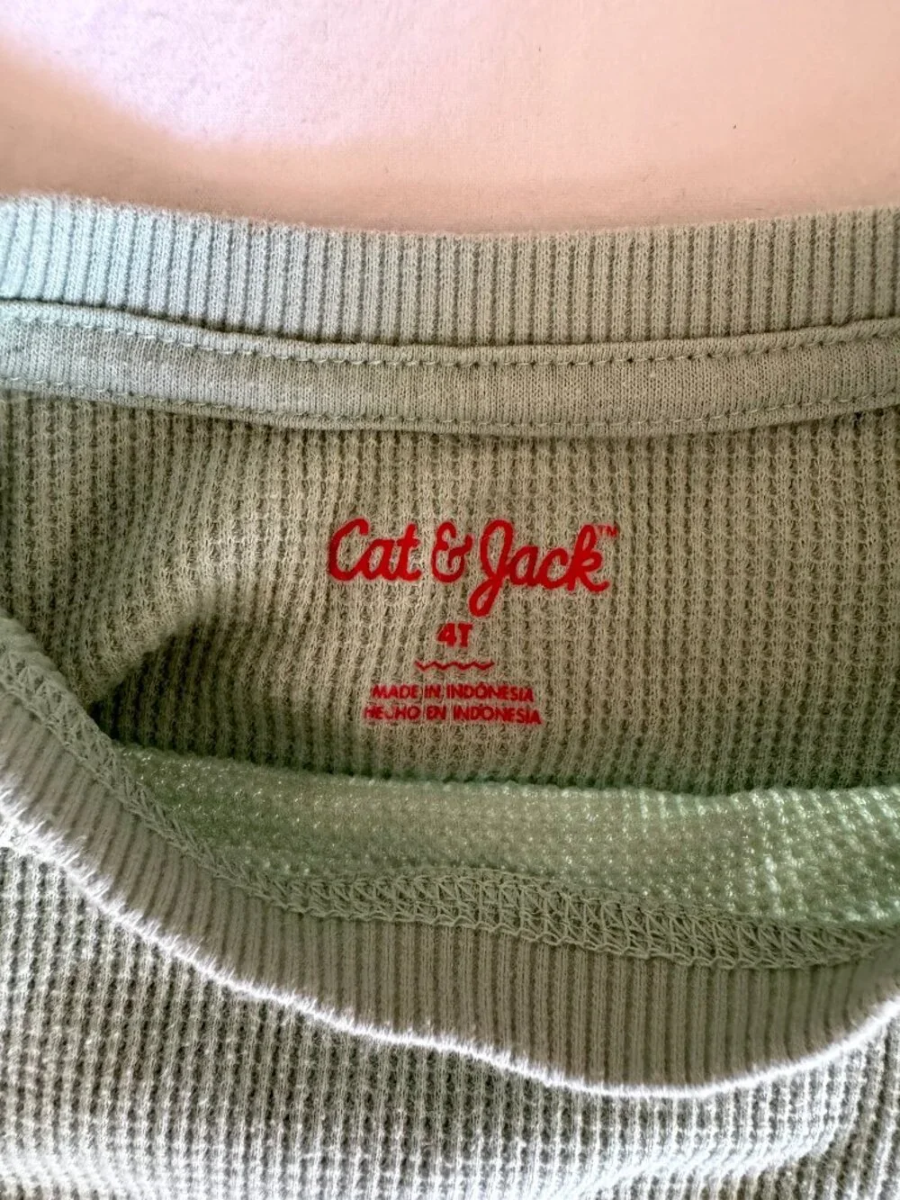 Toddler Summer Matching Set, Mint Green Waffle Weave, Size 4T